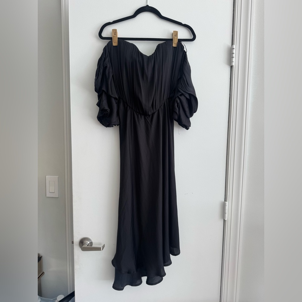 Bardot Black Off-Shoulder Midi Dress